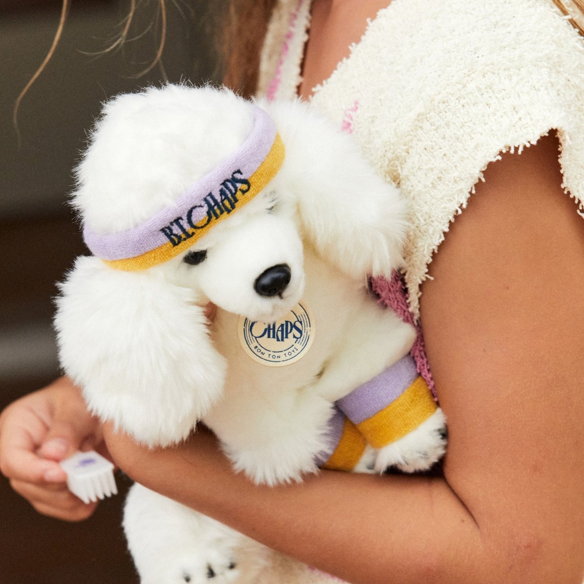 Peluche blanc, rose, jaune, BT CHAPS