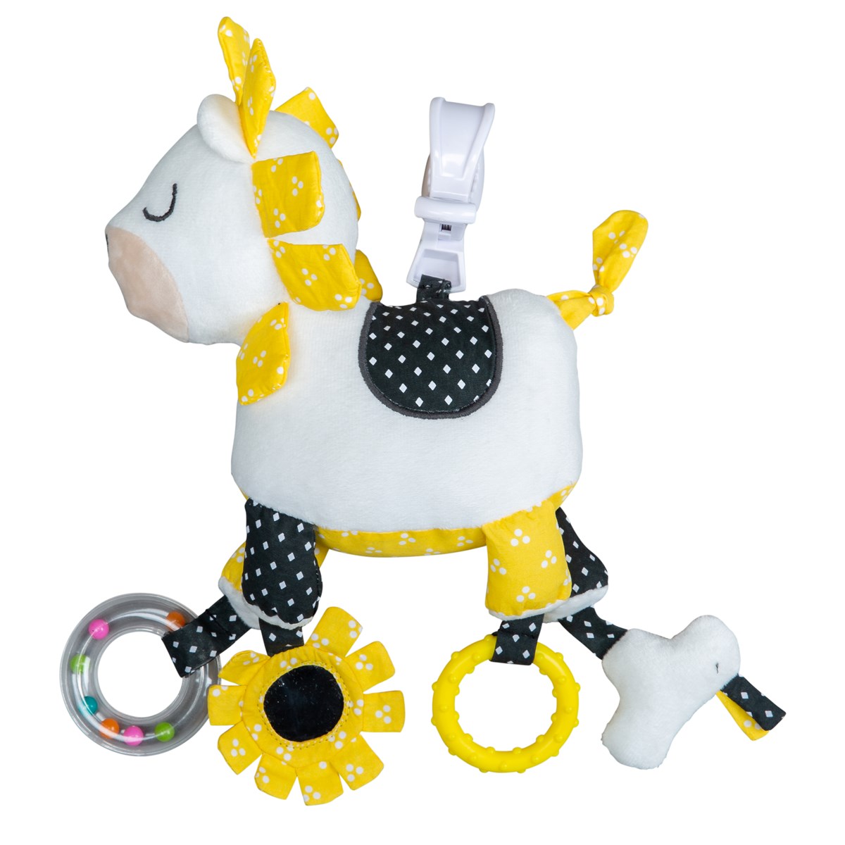 Jouet d'activites en velours blanc, SAUTHON