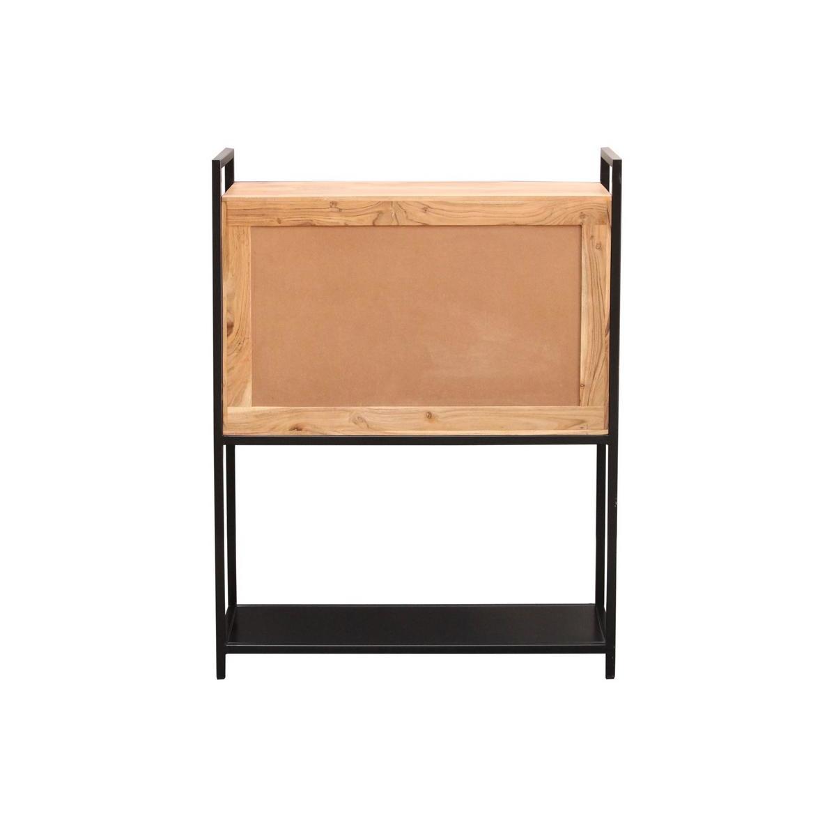 Buffet haut en bois massif et métal noir 2 portes L85 cm ARTHUS bois clair / noir, MILIBOO