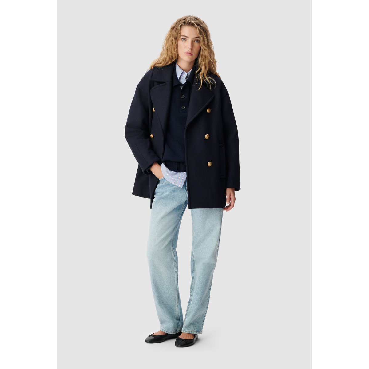 Caban lainage bleu marine, IKKS