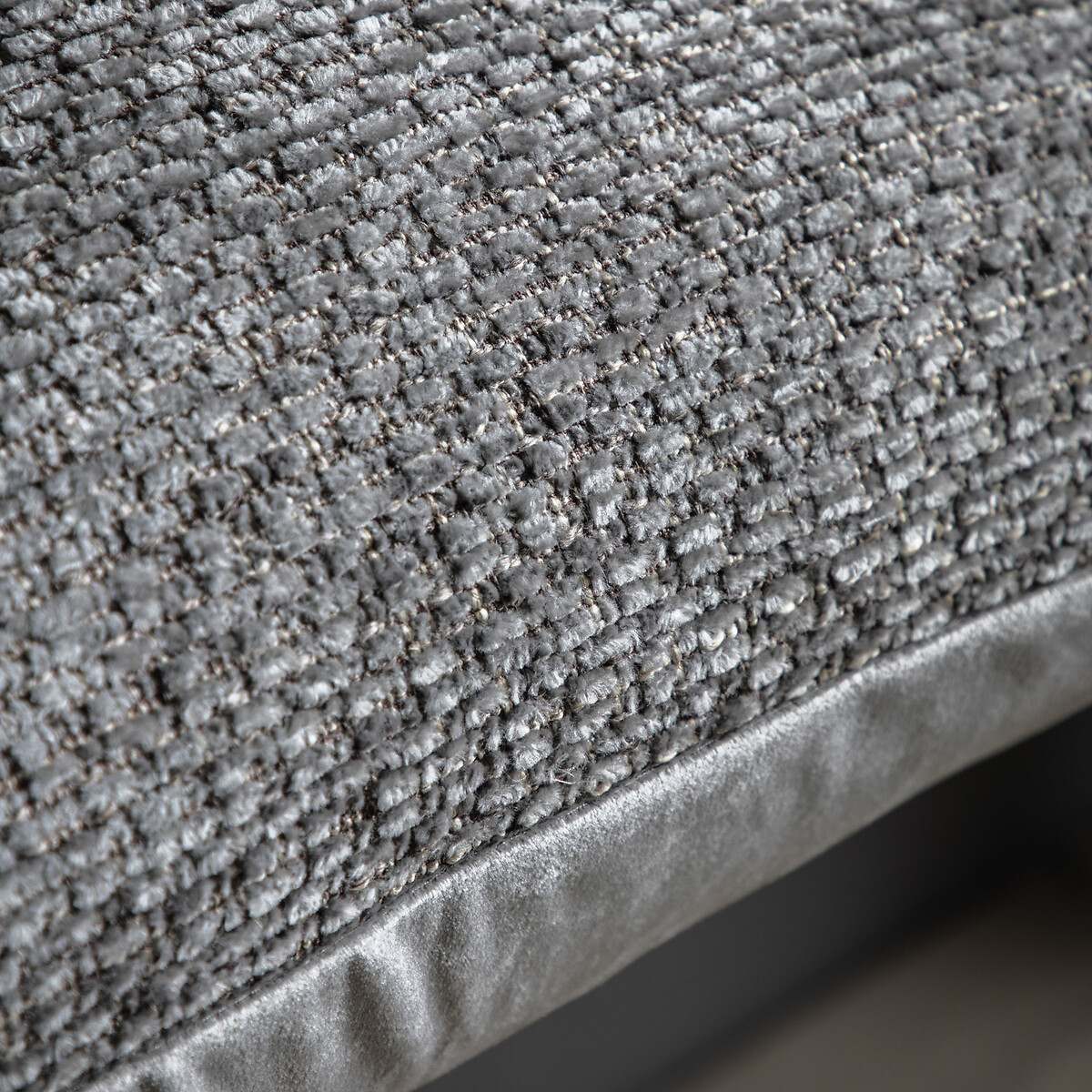 Herringbone Woven Filled Cushion grey, ÉDITÉ