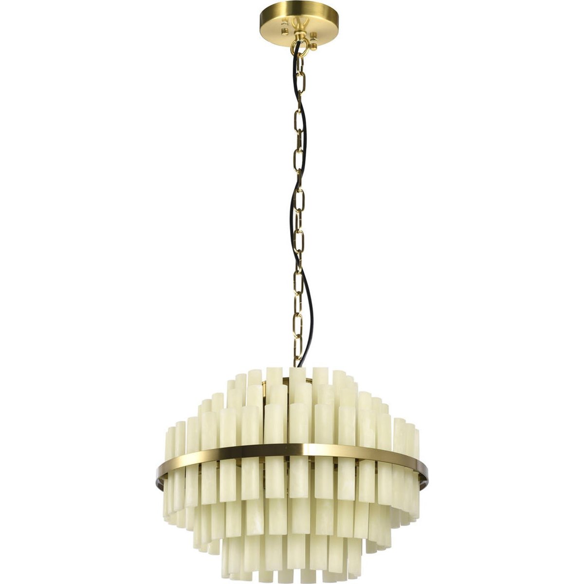 Chandelier élégant en résine blanc et doré, RECOLLECTION