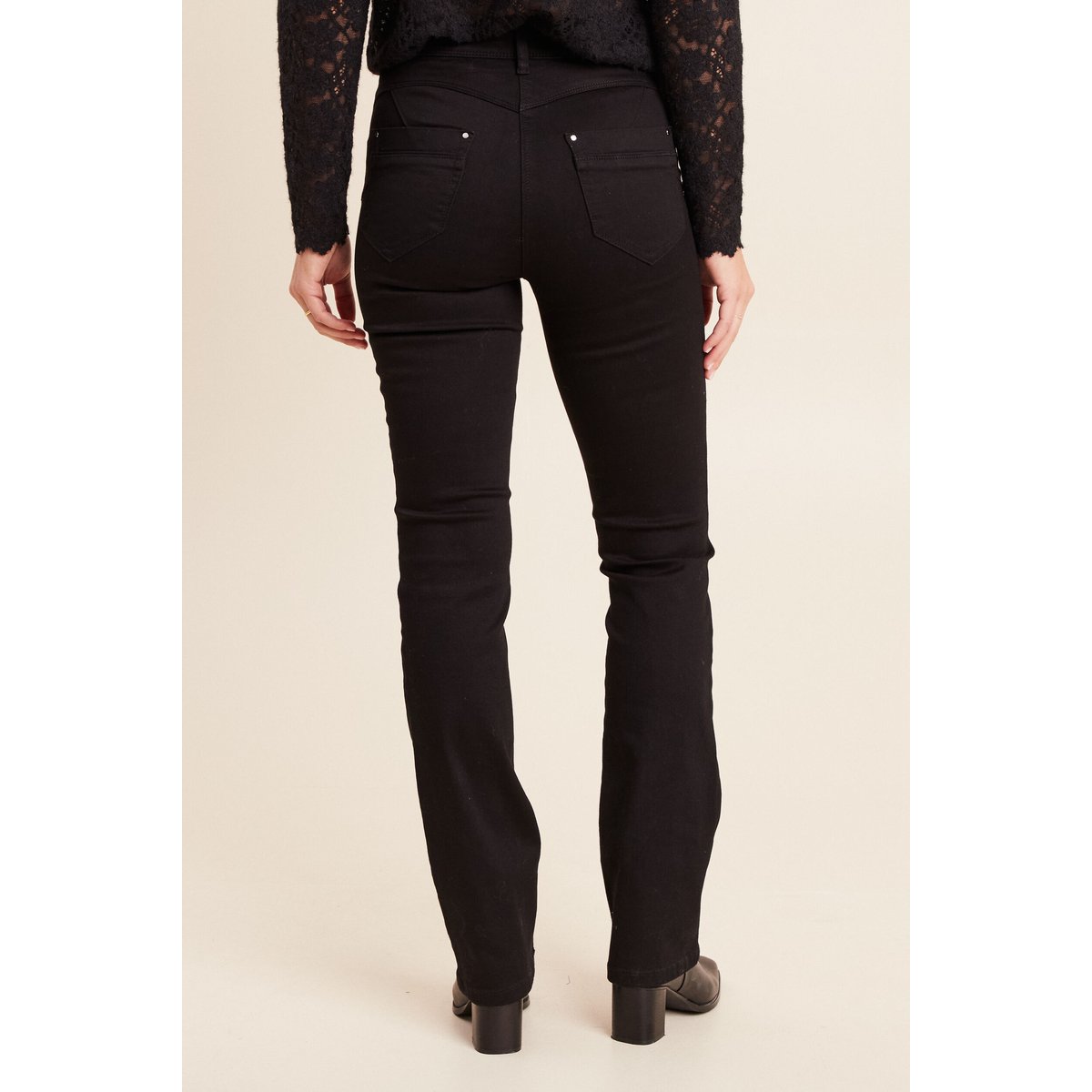 Jean droit taille haute noir, BREAL