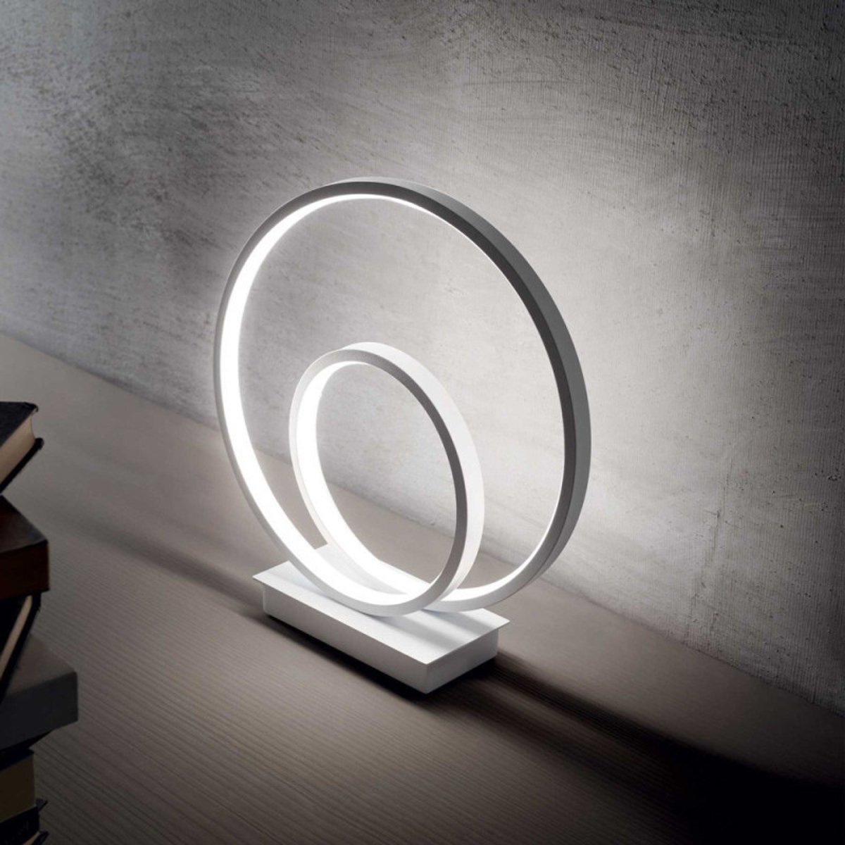 Lampe à poser blanche led puissante Roz blanc, MILLUMINE