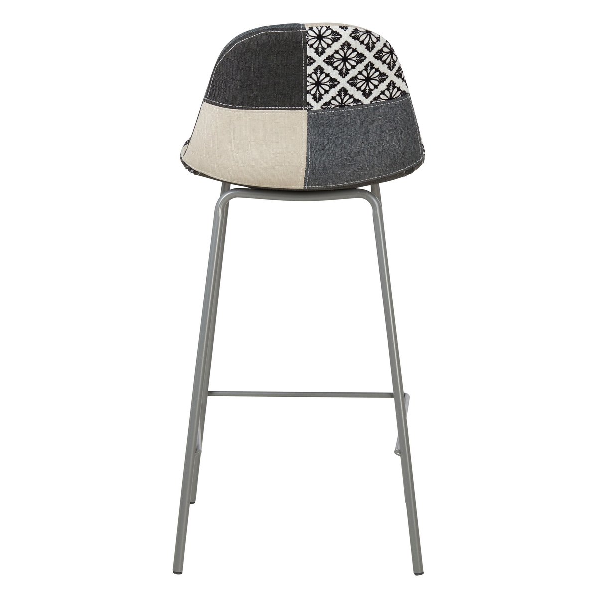 Chaise snack patchwork pied métal gris MOSA multicolore, ZAGO