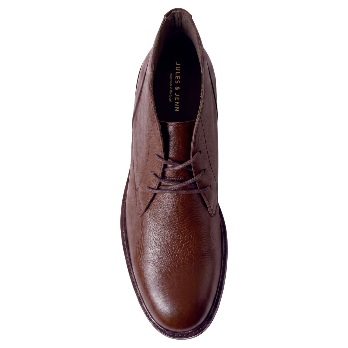 Desert boots gomme Côme cuir grainé marron, JULES & JENN