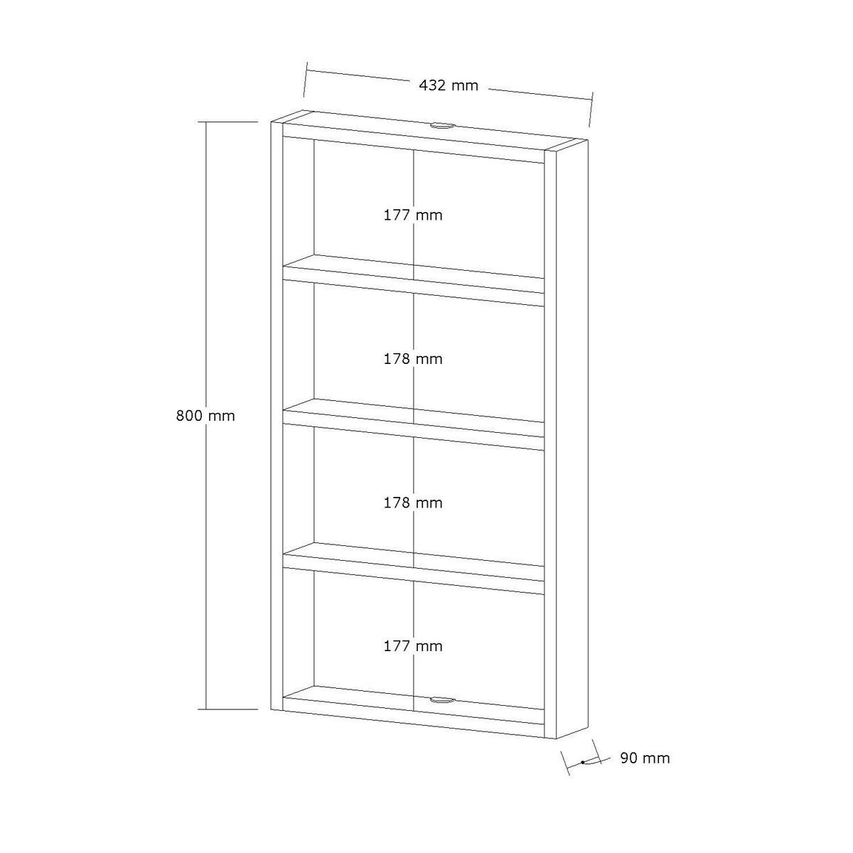 Etagère murale 4 tablettes H80 cm - LYA blanc, CALICOSY