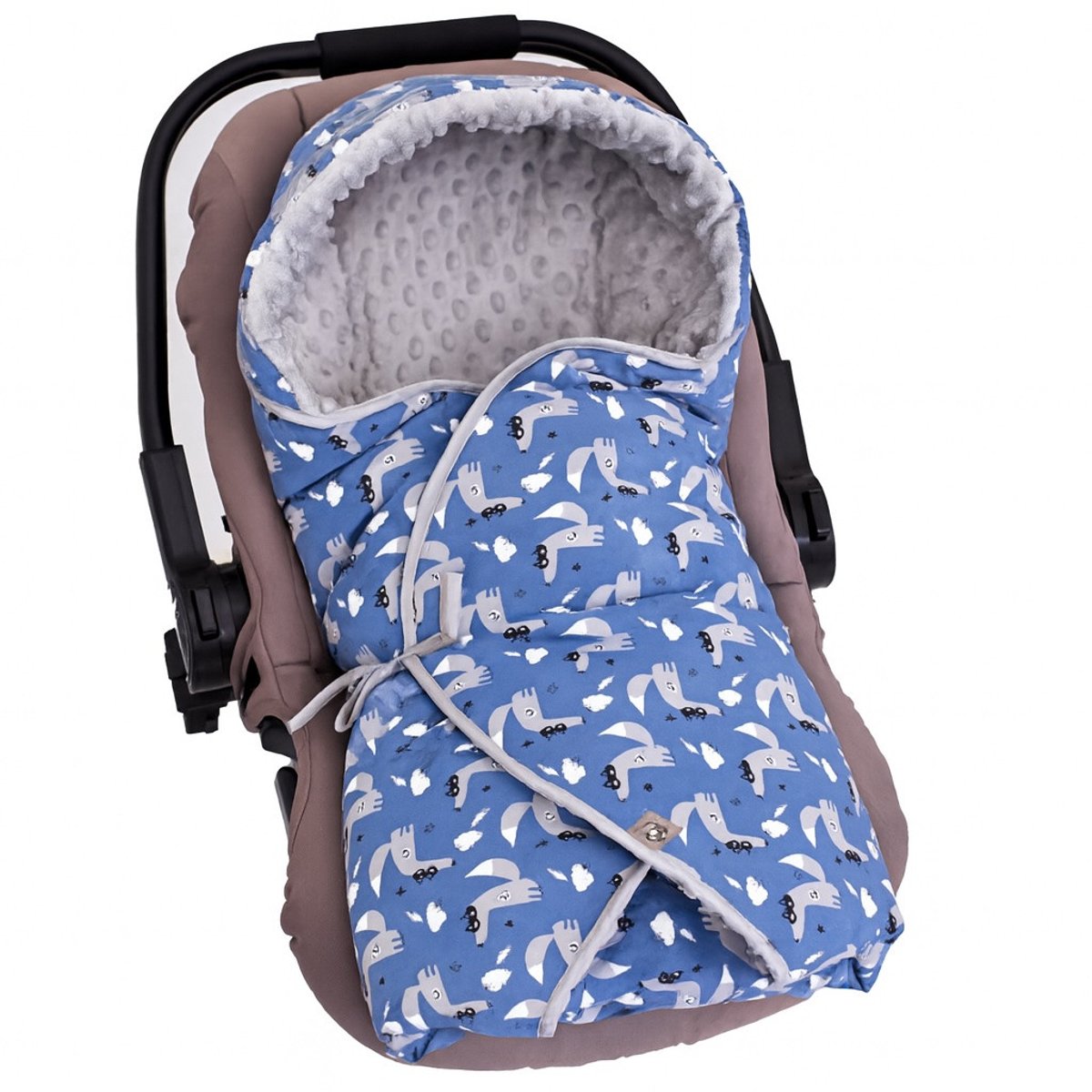 Couverture enveloppante réversible et multi-usage, SUPER LOUP bleu, loup, SEVIRA KIDS