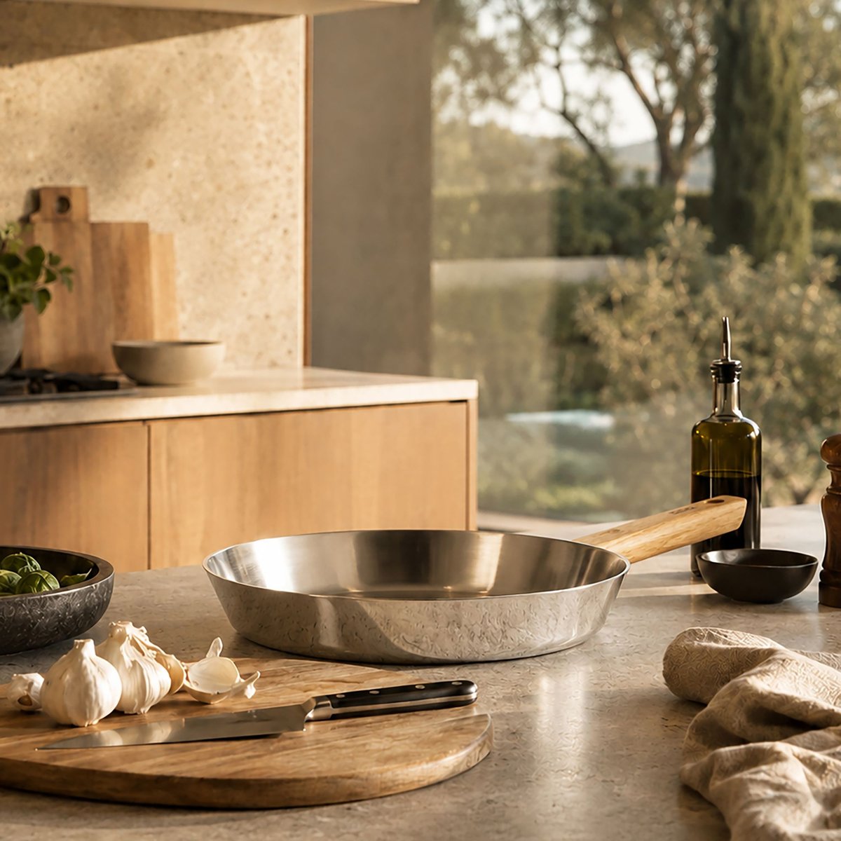 Poêle 28cm en acier inoxydable, ECTOR inox-naturel, OGO LIVING