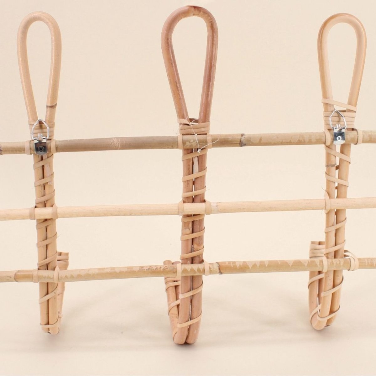 Patère 3 crochets en rotin 41cm naturel, ORNAMI