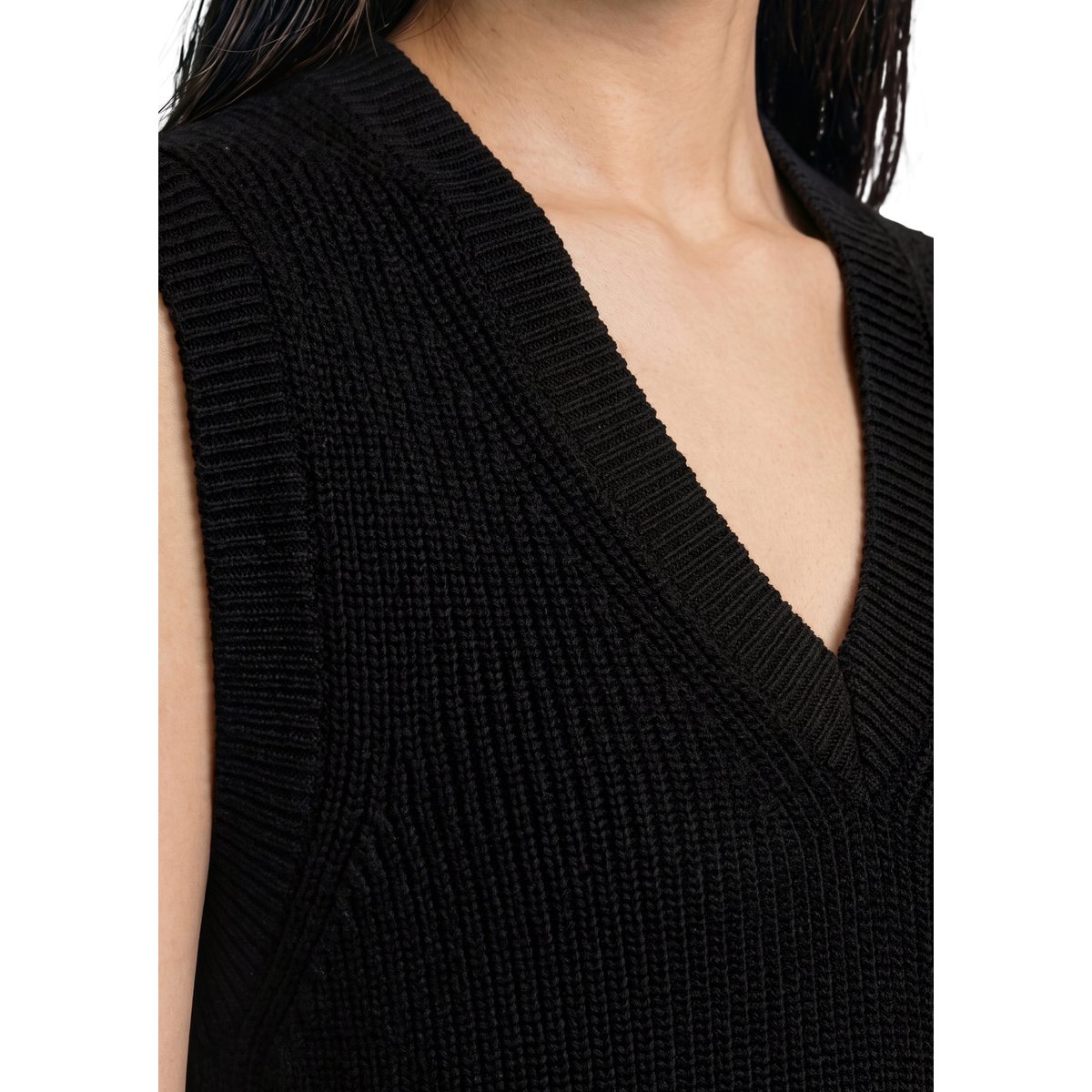 Pull sans manches Regular Fit en pur coton biologique noir, MARC O’POLO DENIM