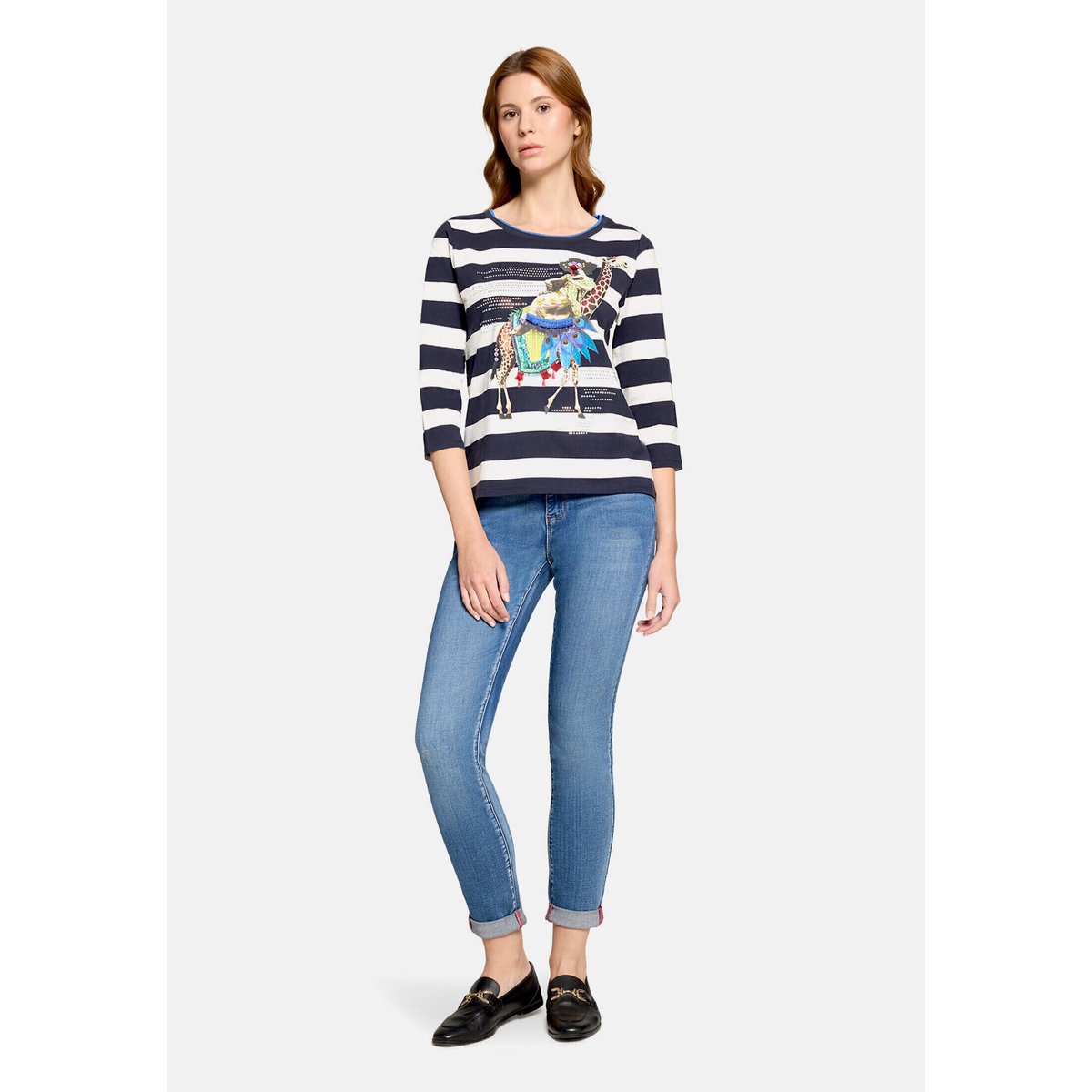 T-shirt basique à impression bleu/blanc, BETTY BARCLAY