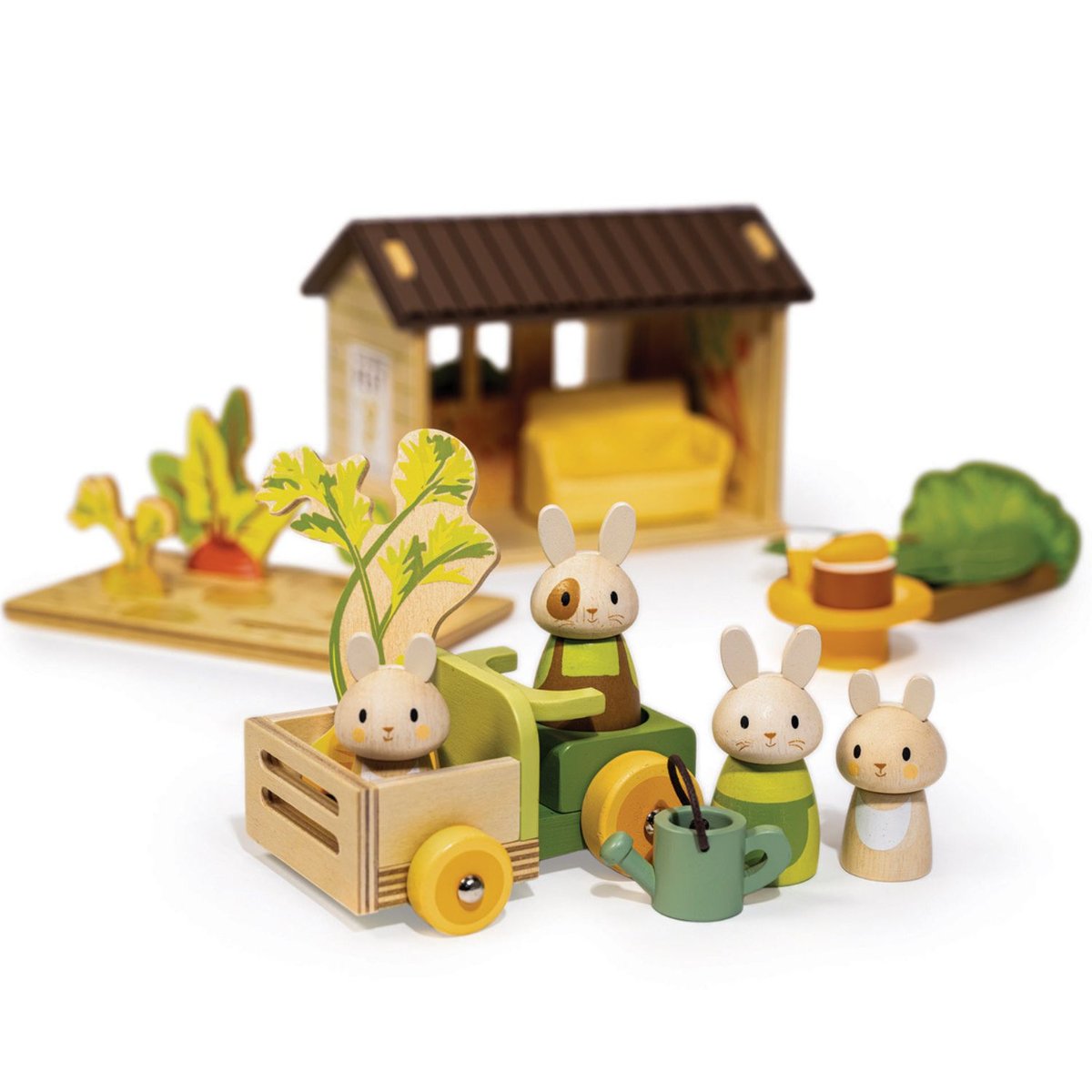 Set de jardin avec lapins multicolore, TENDER LEAF TOYS