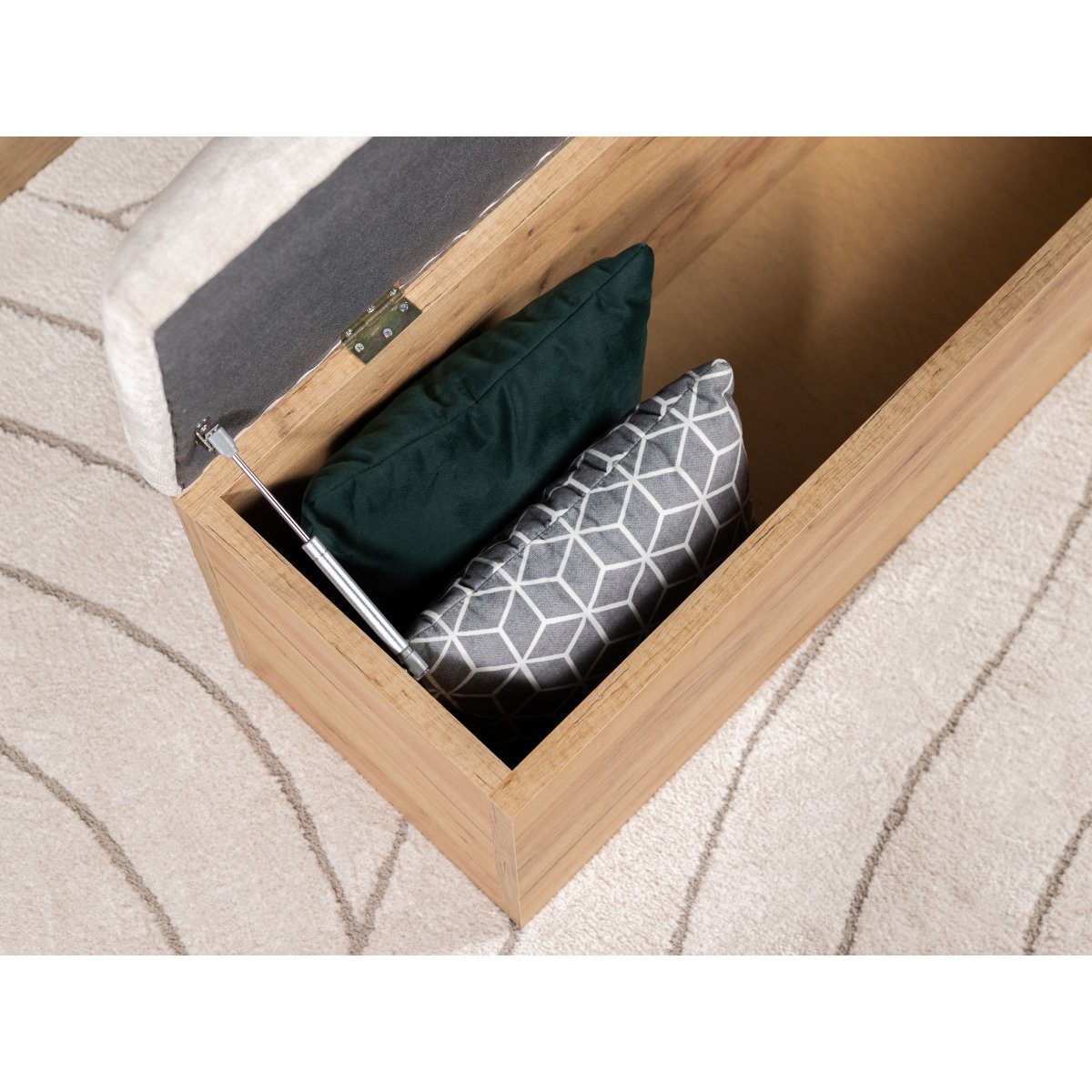 Bout de lit revêtement tissu lisse , KUMO gris clair, BOBOCHIC