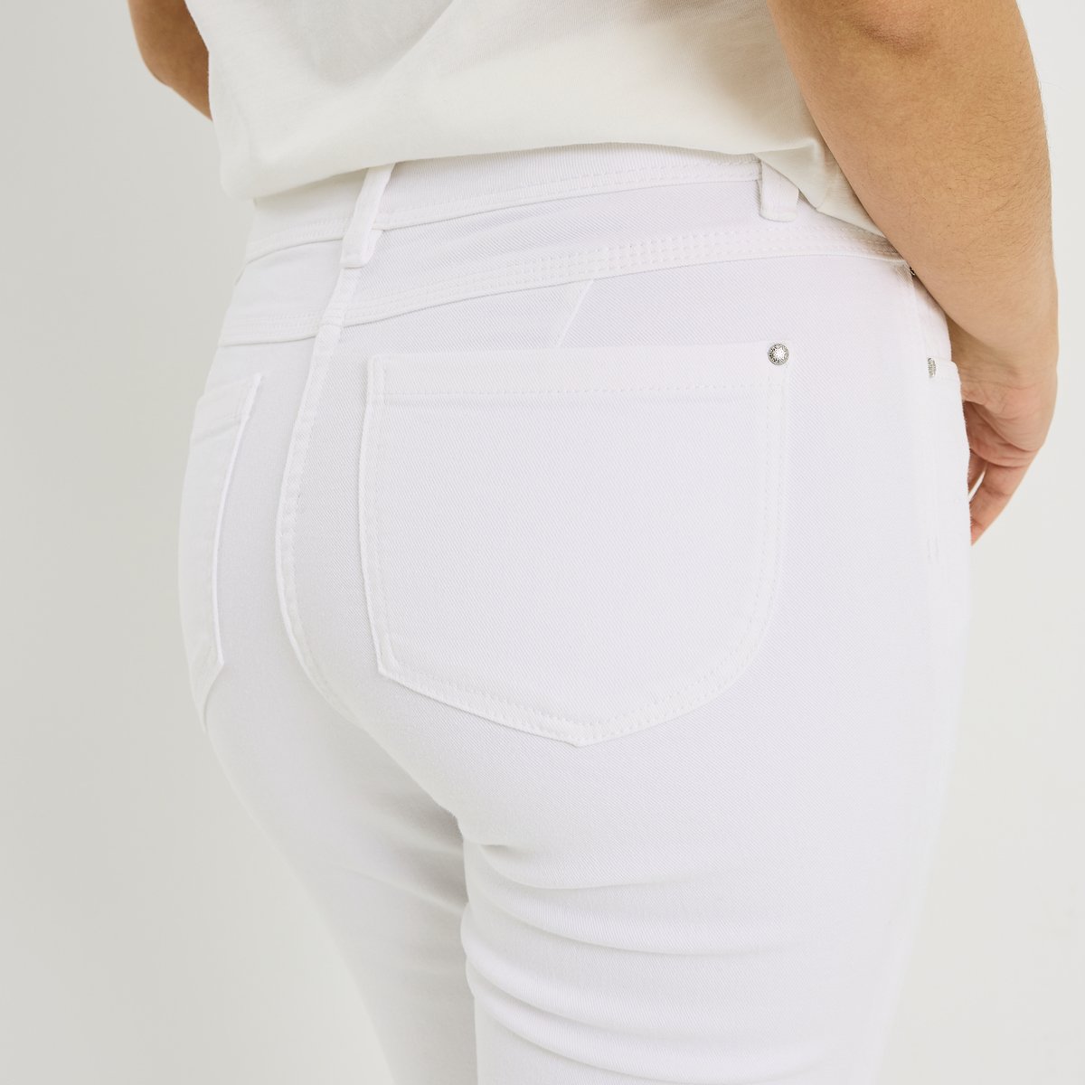 Jean slim raccourci TOKYO R01 blanc cassé blanc, GRAIN DE MALICE