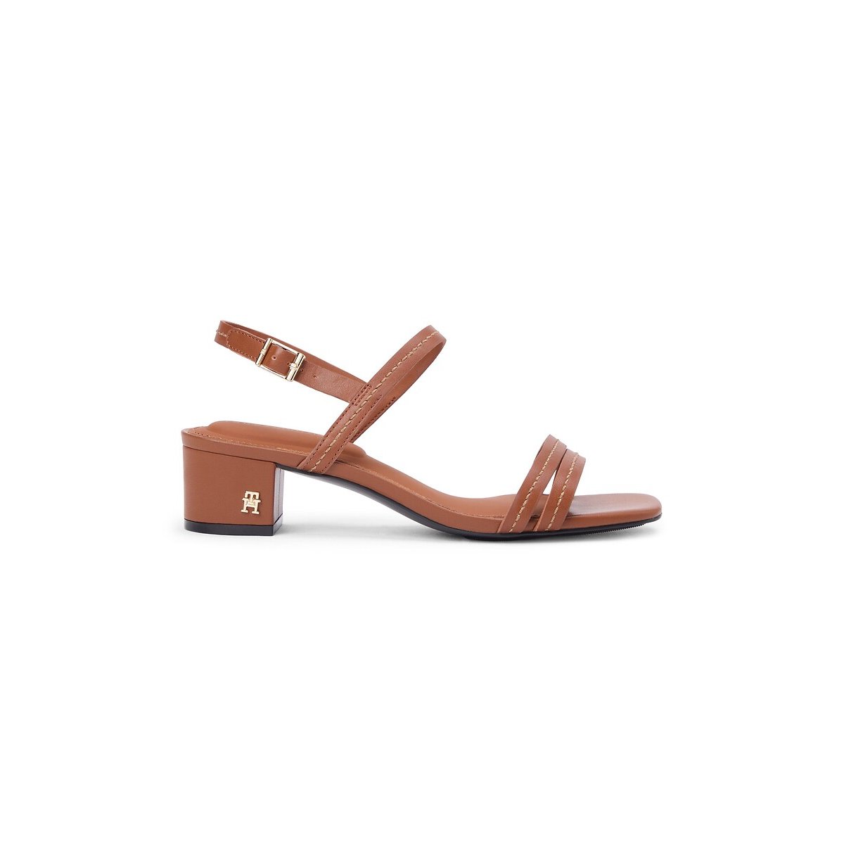 Leather Heeled Sandals cognac, TOMMY HILFIGER