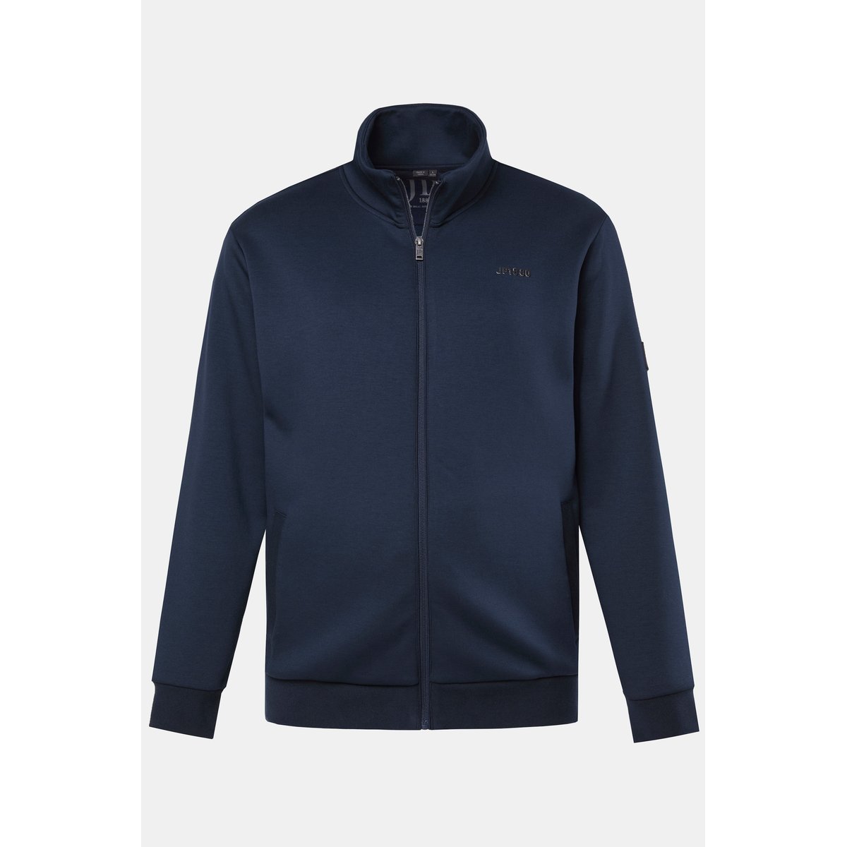 Veste en molleton Interlock, col montant bleu marine, JP1880
