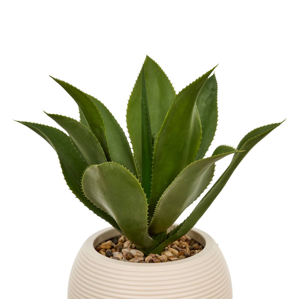 Agave artificiel en pot polyrésine POSA vert, ATMOSPHERA