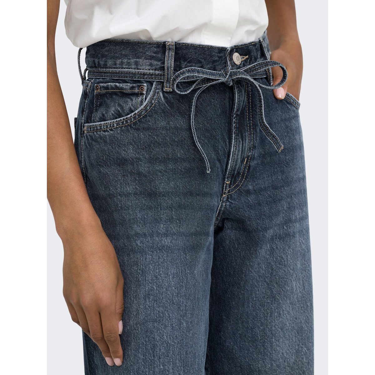 Jean Coupe Droite special blue grey denim, ONLY