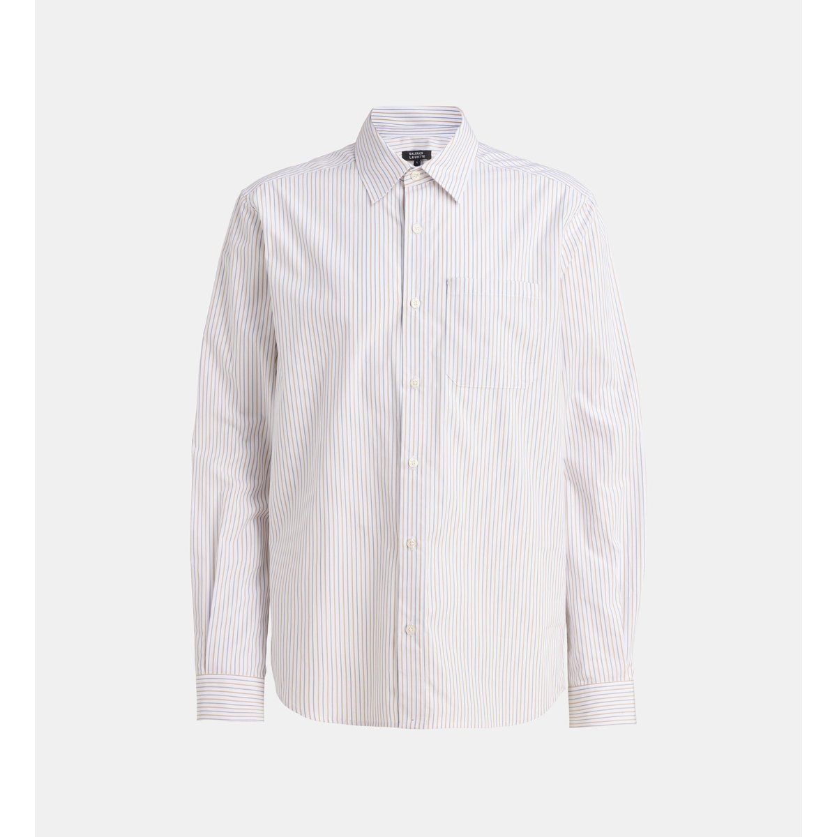 Chemise droite tirtray 1 coton jaune et bleu, GALERIES LAFAYETTE