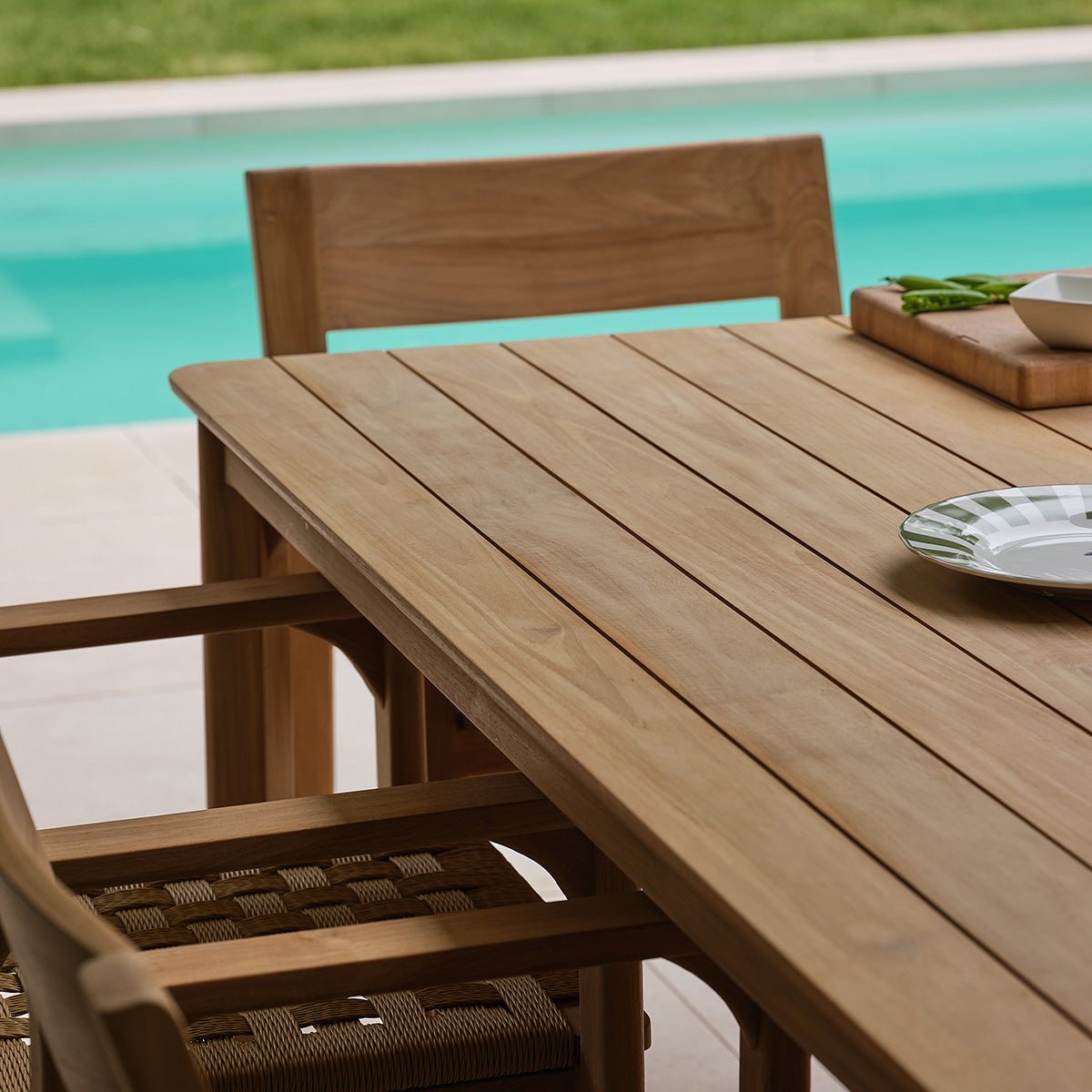 Salon de jardin en teck et rotin 6 personnes PIANA naturel, BERAH GETAH