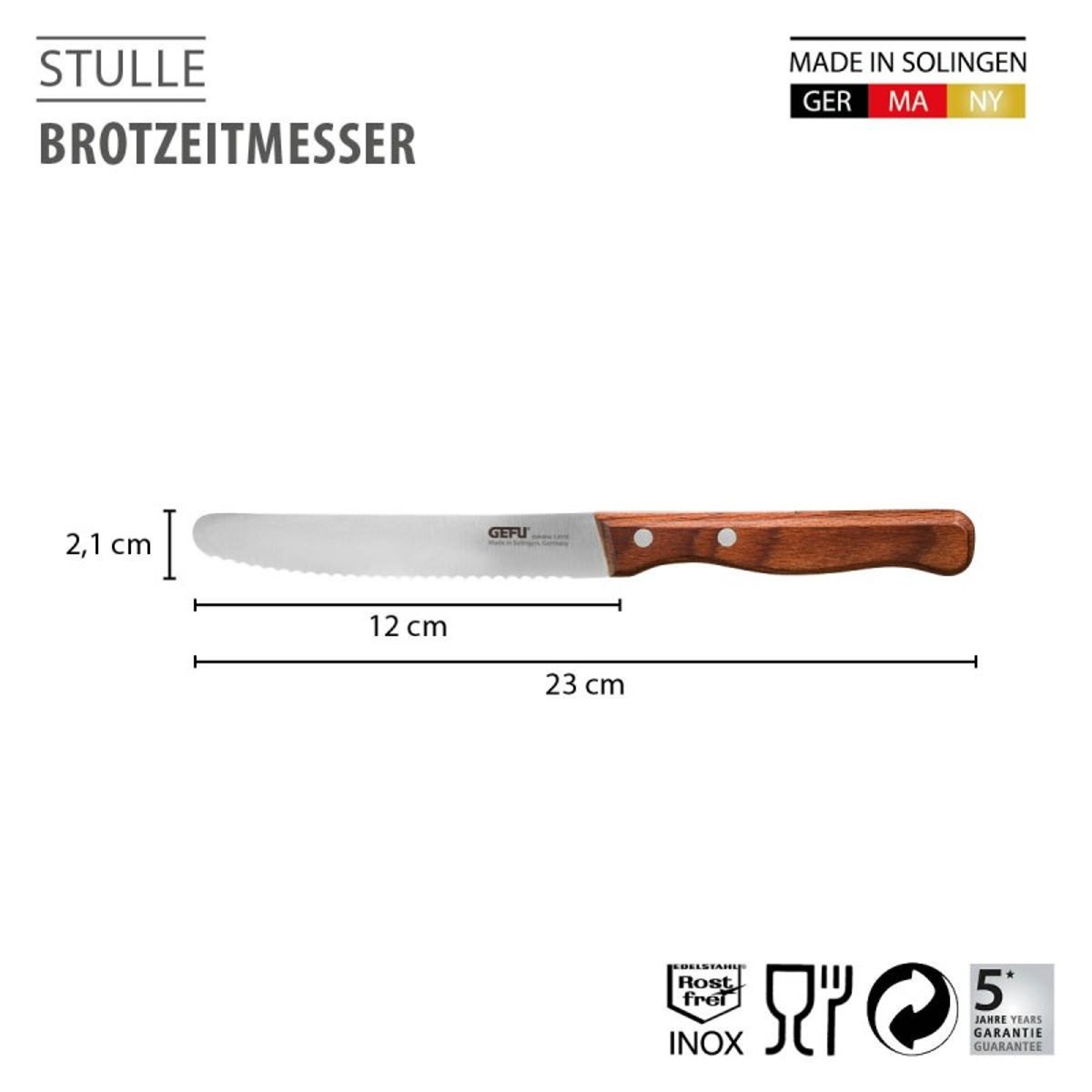 Couteau à casse-croûte STULLE argent / brun, GEFU