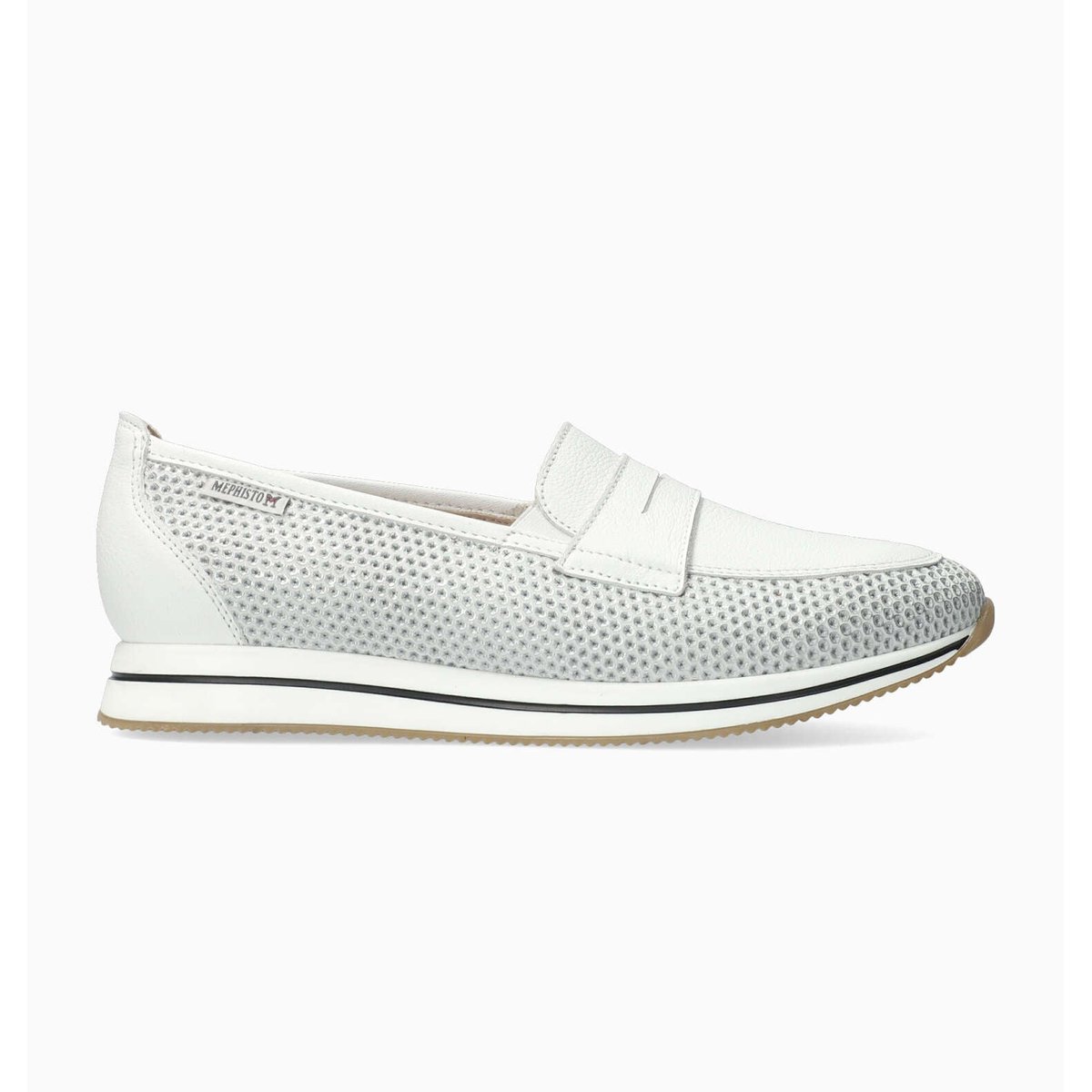 Baskets en cuir LYA gris argent 5142, MEPHISTO