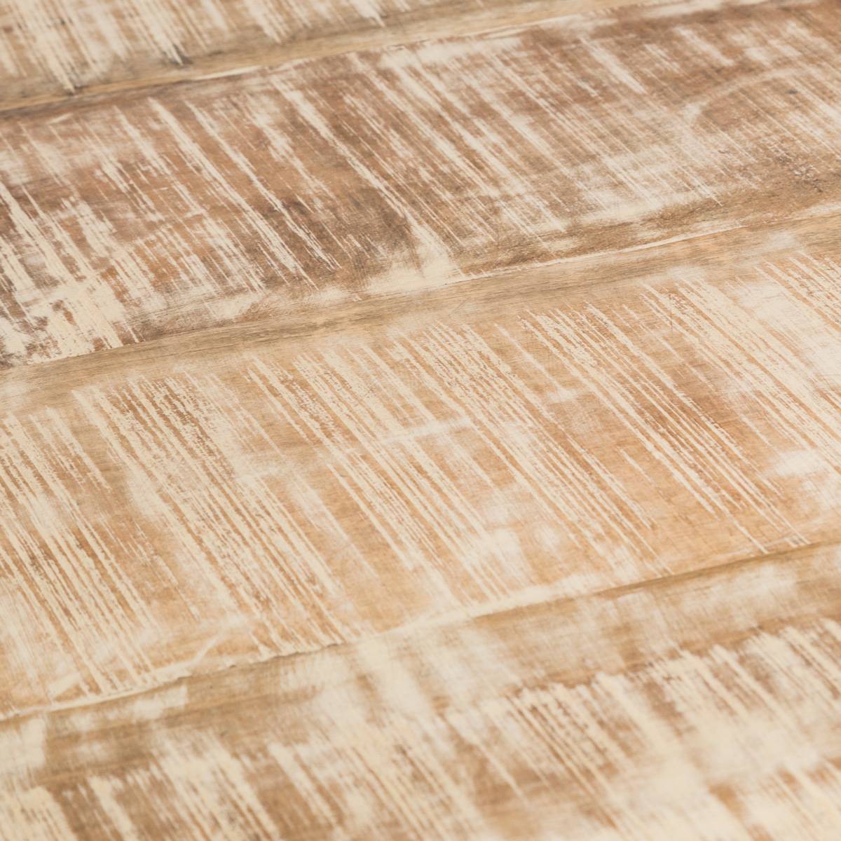 Table à manger en métal rectangle LOCKER bois clair, MADE IN MEUBLES 