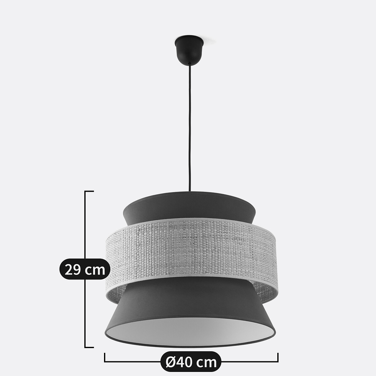 Dolkie 40cm Diameter Double Ceiling Light Shade green/grey, LA REDOUTE INTERIEURS