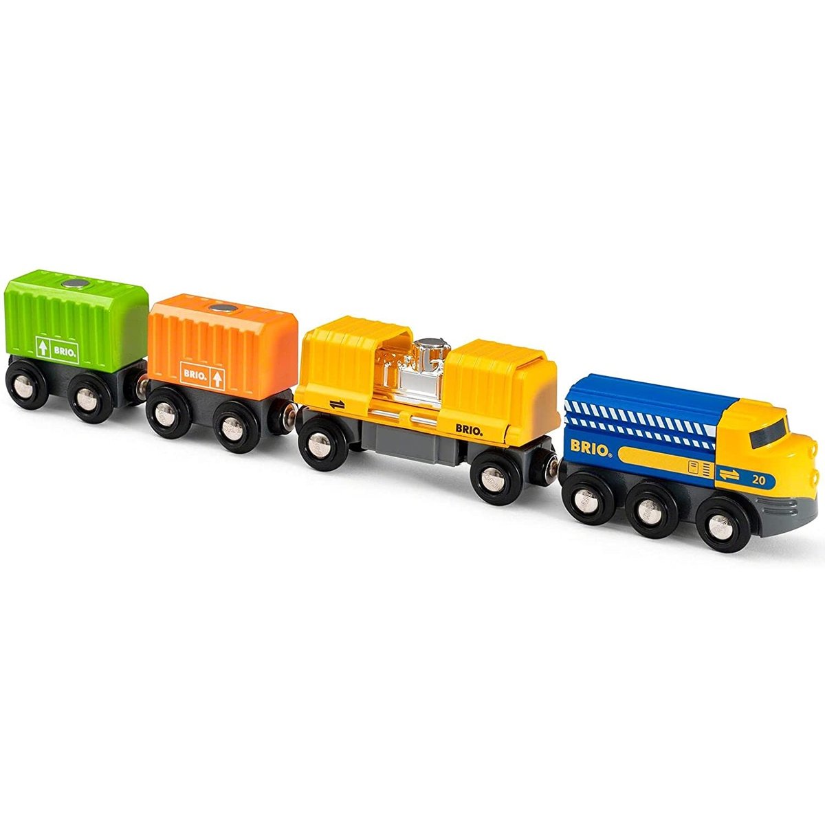 Long train de marchandises jaune, BRIO