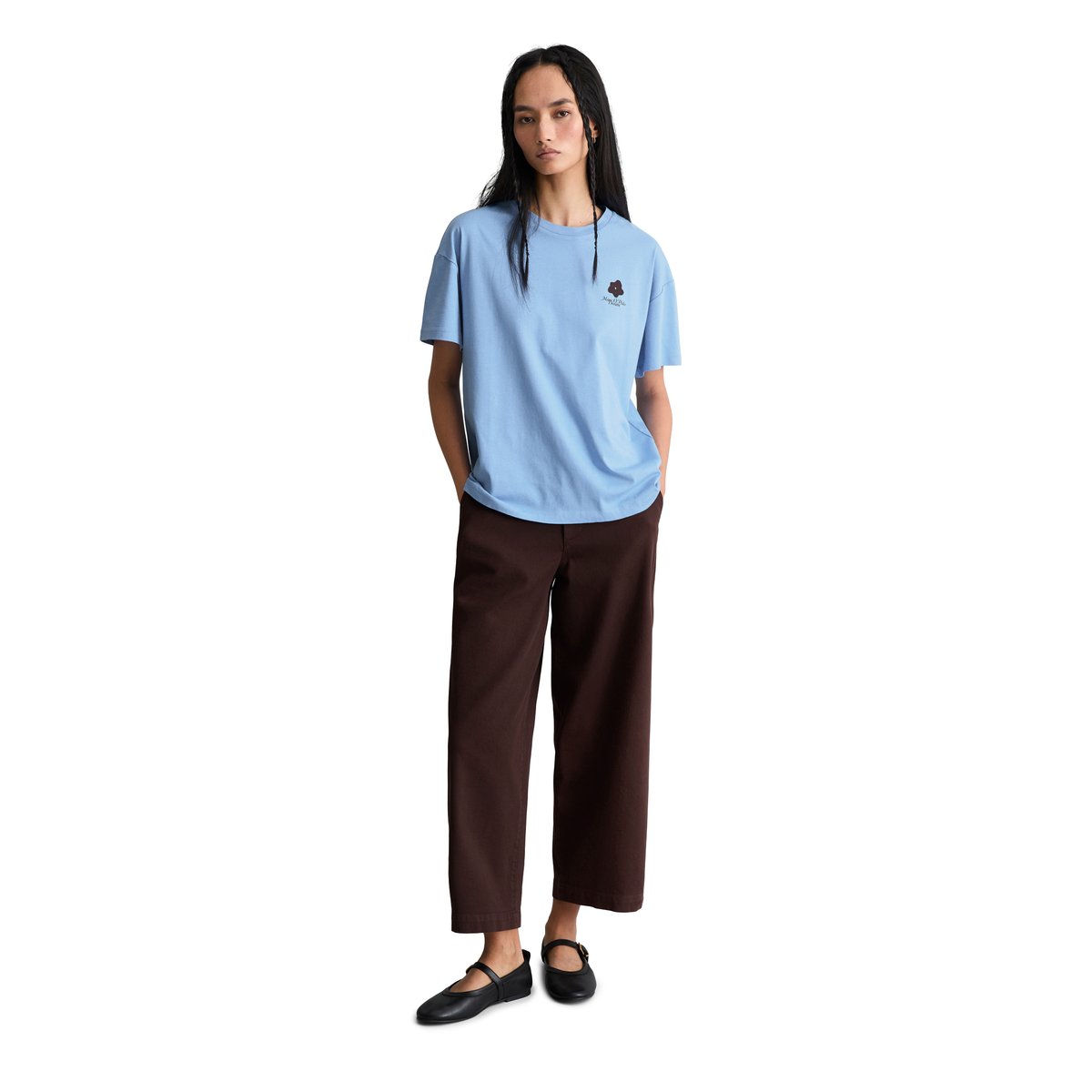 T-shirt ample en Basic Single Jersey bleu moyen, MARC O’POLO DENIM