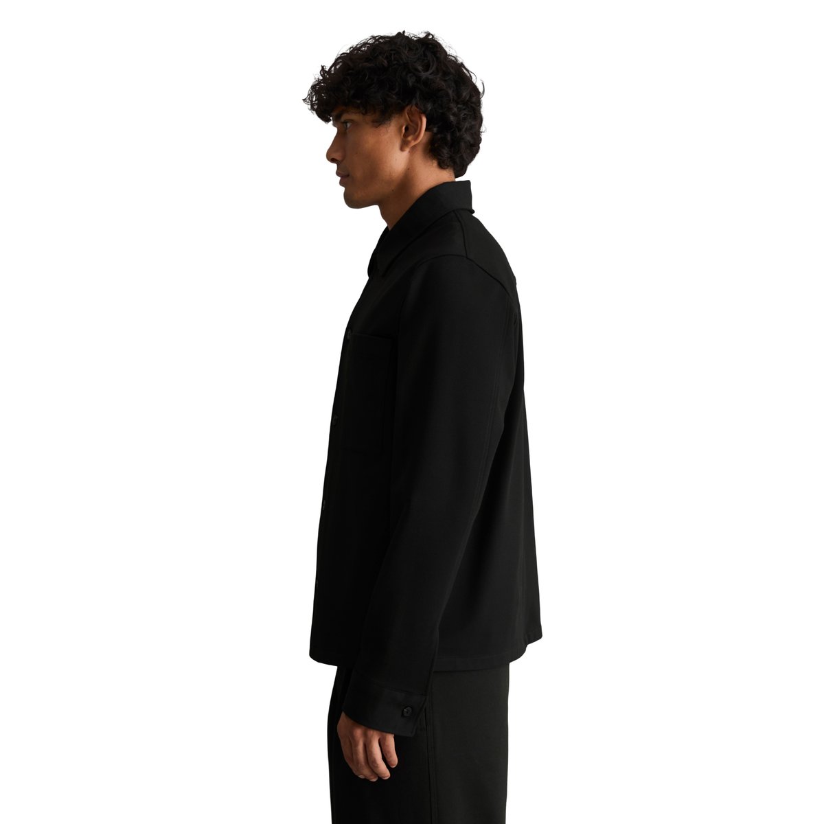 Surchemise en jersey interlock, coupe classique en jersey de coton bio tout doux noir, MARC O’POLO DENIM