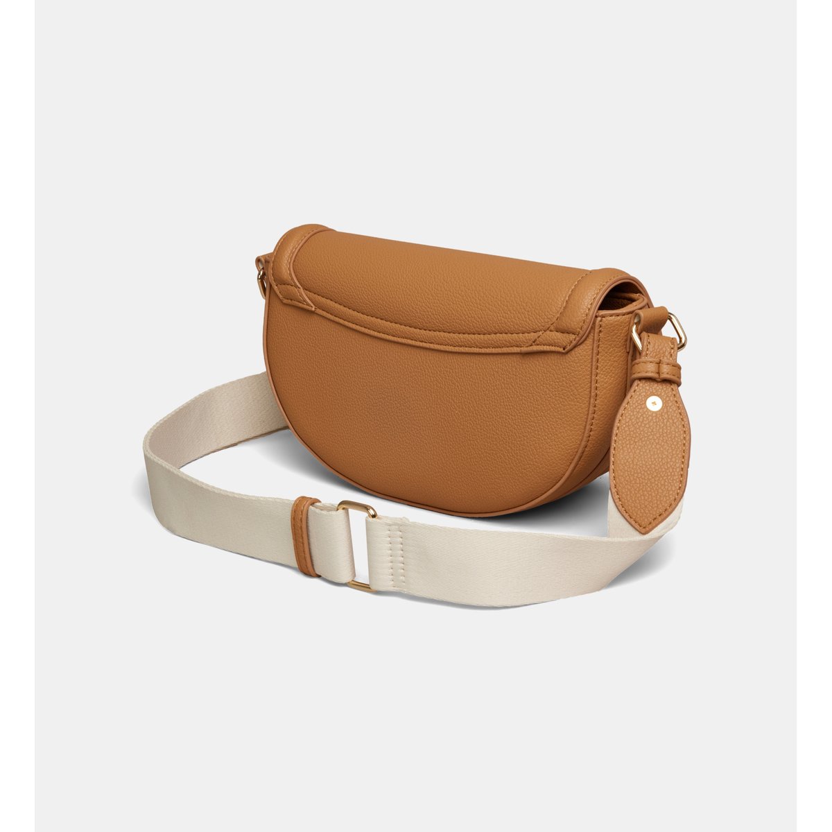 Sac à main demi lune solea effet grainé recyclé ou effet paille camel, GALERIES LAFAYETTE