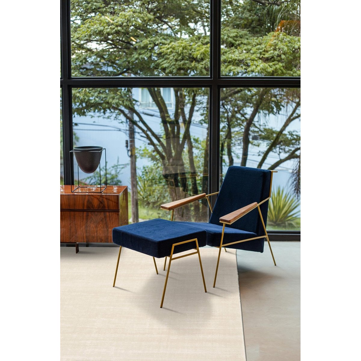 Tapis velours à poils ras KITZBUHEL beige sable, AFK LIVING