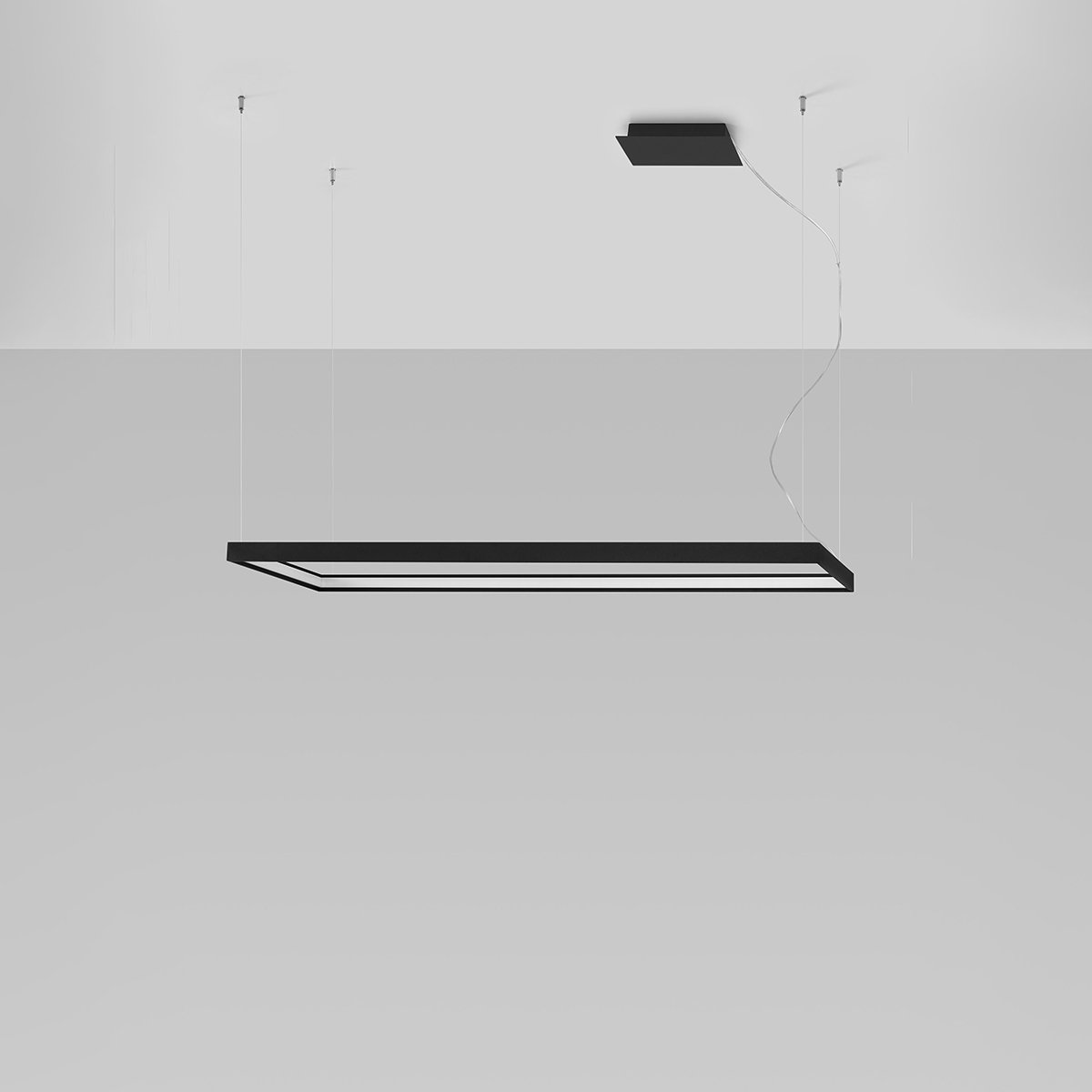 Lustre Aluminium Noir LED 1 Tuula noir, EDEN