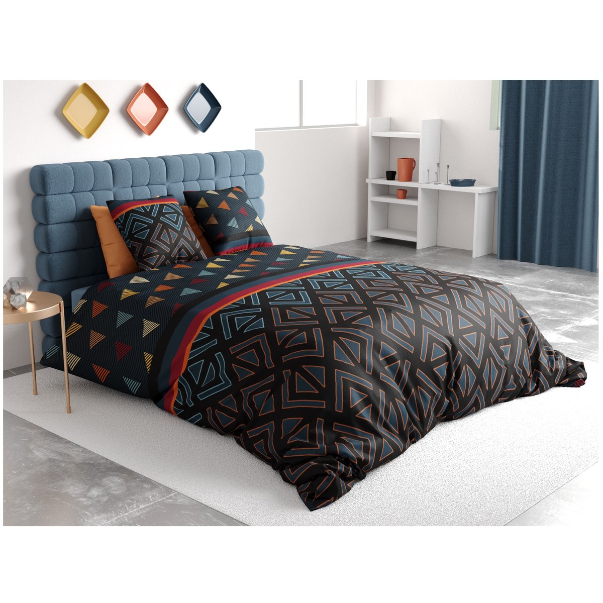 Housse de couette + 2 taies Holistique multicolore, EDEN