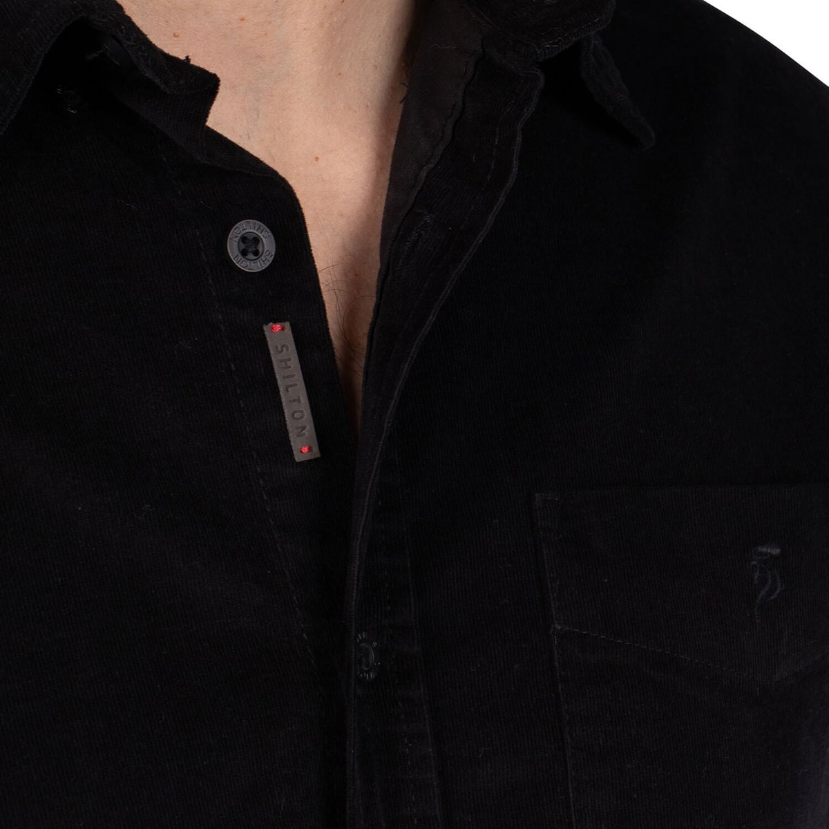 Chemise aspect VELOURS noir, SHILTON