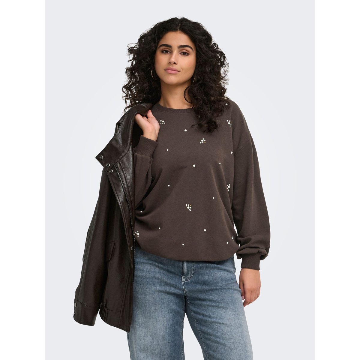 Sweat-Shirt coffee bean, ONLY CARMAKOMA