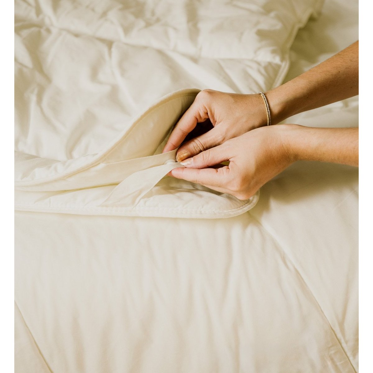 Couette Adulte Enveloppe Coton Bio 4 saisons MAUI couleur unique, KADOLIS