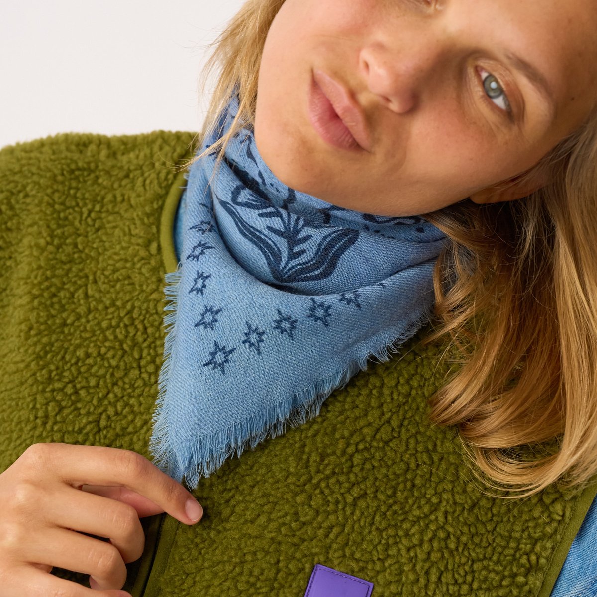 Petit foulard en laine SACHA bleu, BILLYBELT
