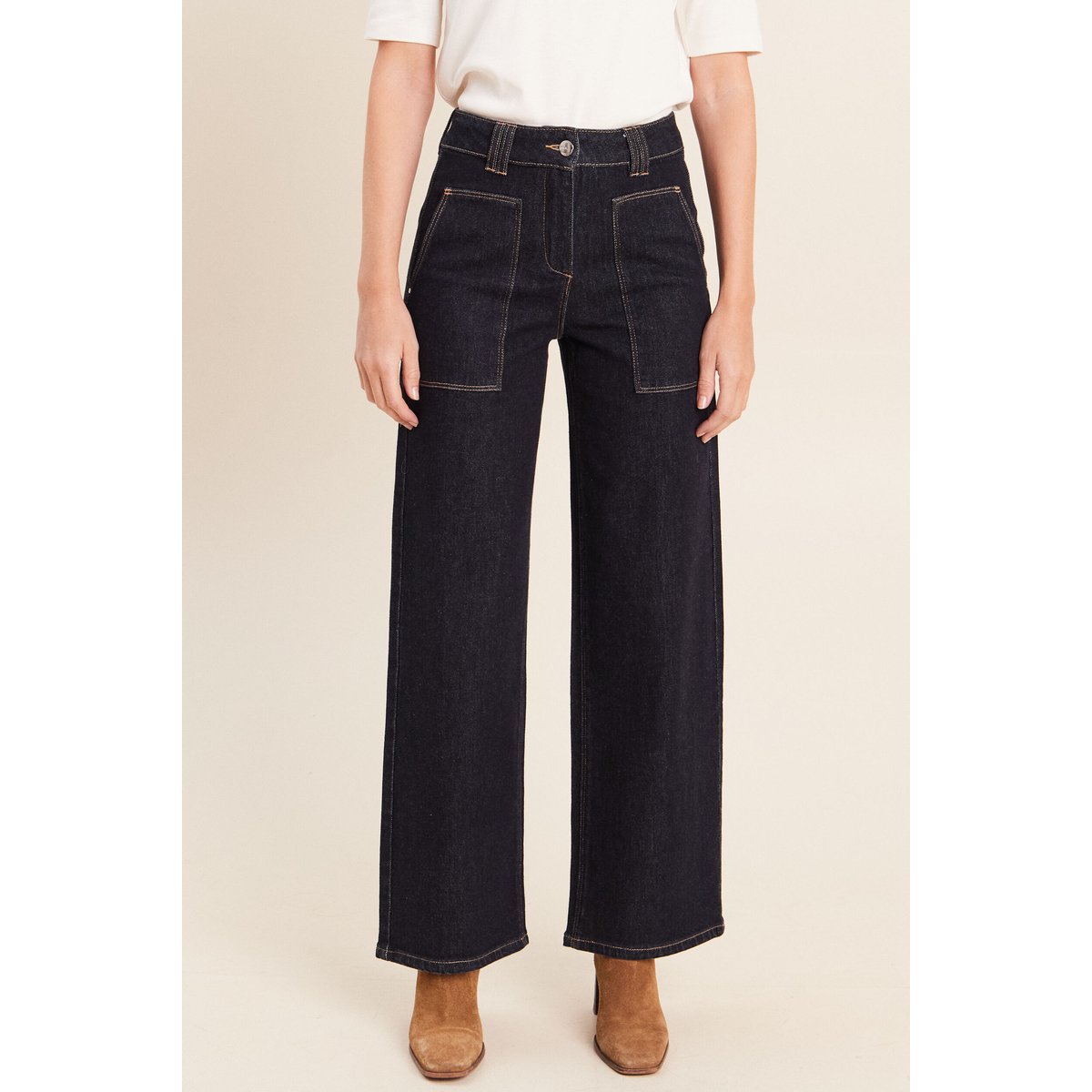 Jean taille haute denim brut, BREAL