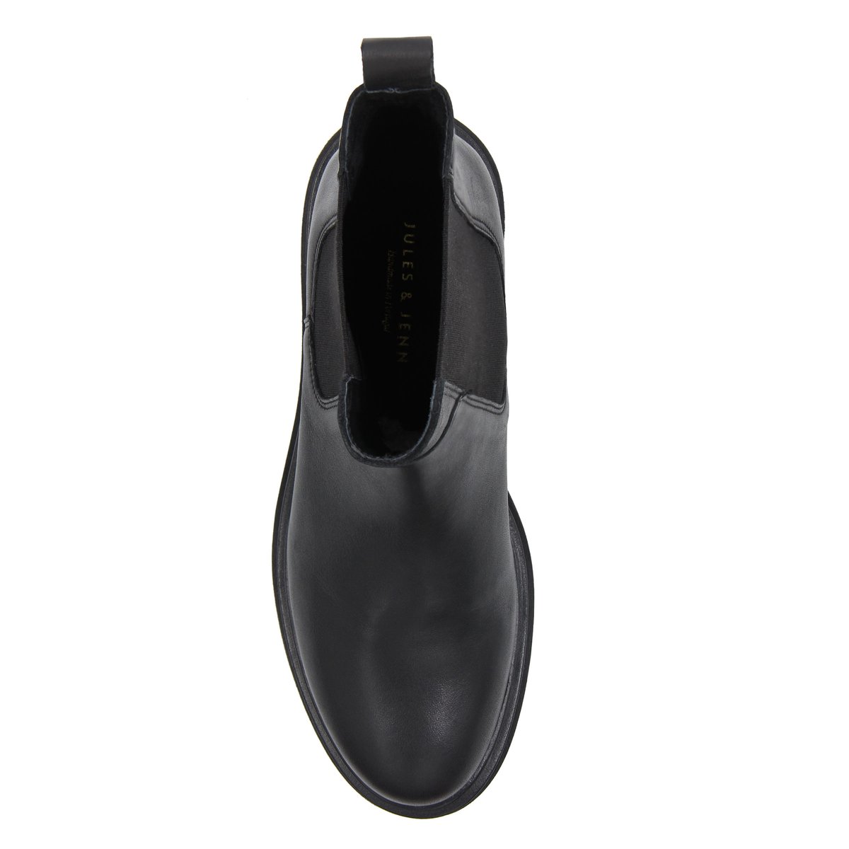 Bottines Chelsea crantées cuir lisse noir, JULES & JENN