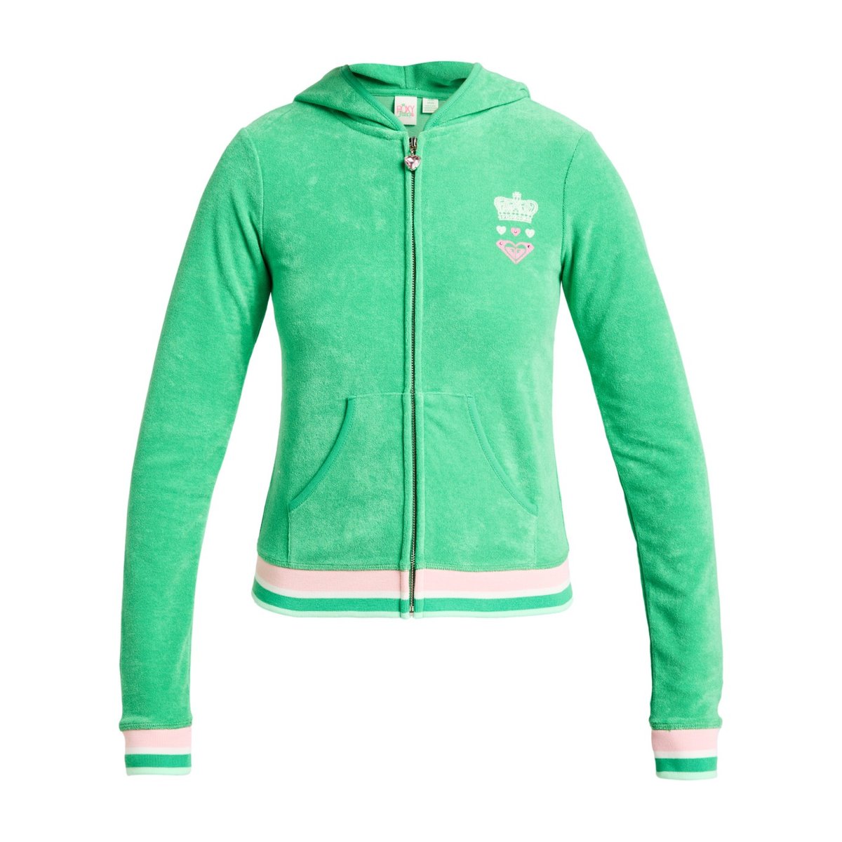 Sweat à capuche zippé. vert island green, ROXY