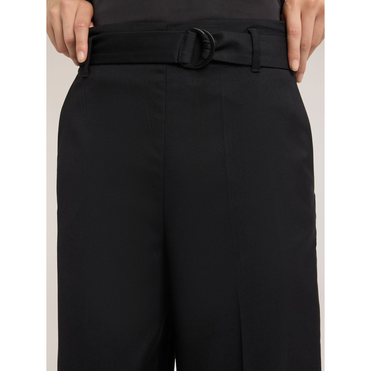 Pantalon palazzo avec ceinture noir, MOTIVI