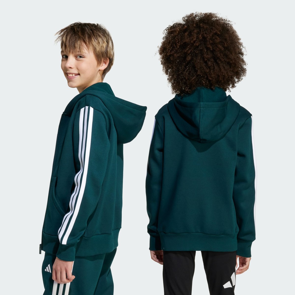 Veste À Capuche Entièrement Zippée Essentials Enfants Veste À Capuche Entièrement Zippée Essentials Enfants aurora ivy / white, ADIDAS SPORTSWEAR