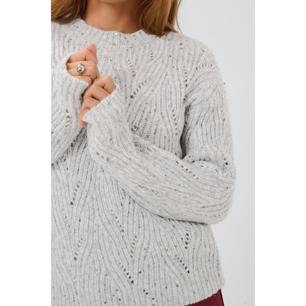 Pullover tricoté gris harbor mist melange, KAFFE