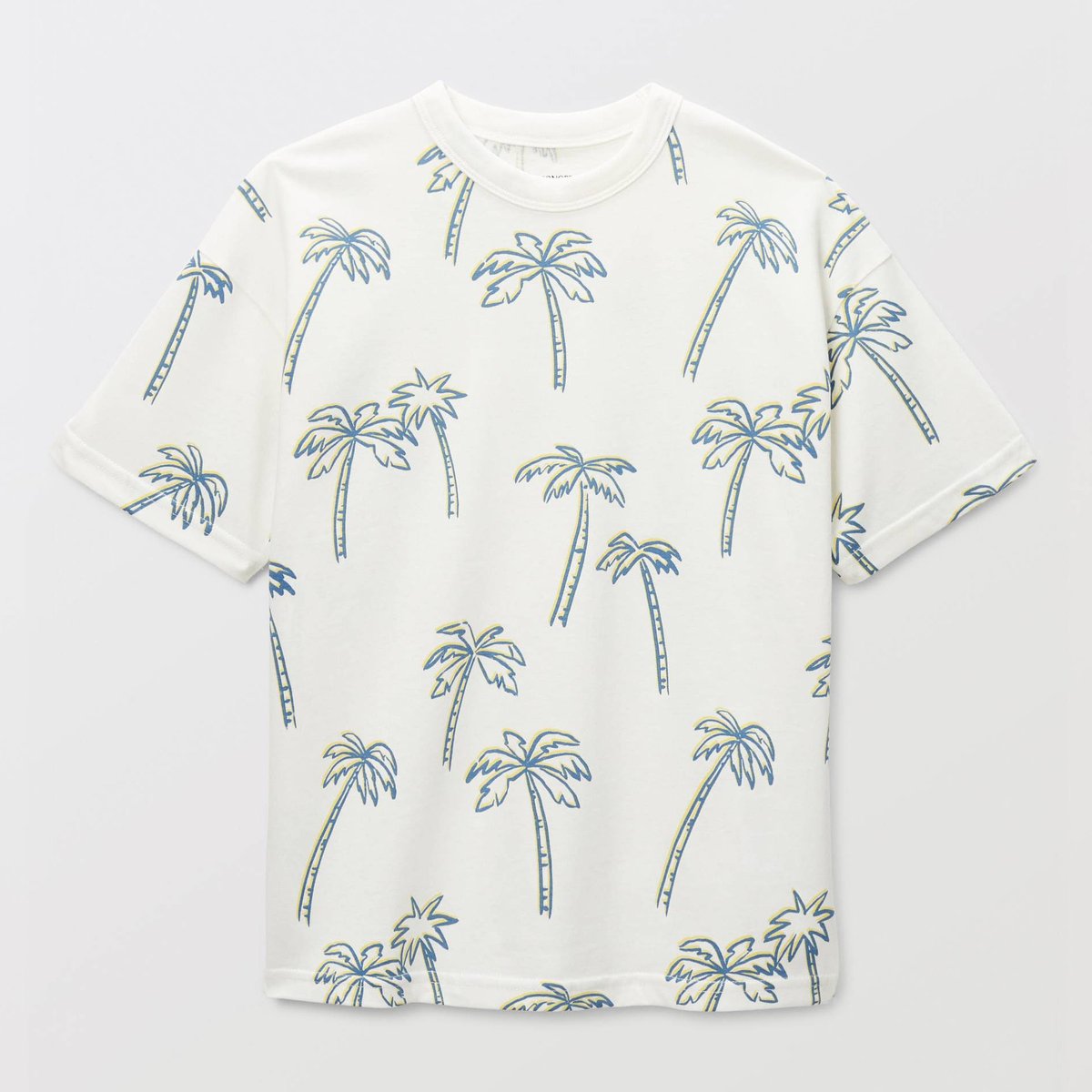 T-shirt manches courtes imprimé en coton BIO GOTS ecru, MONOPRIX