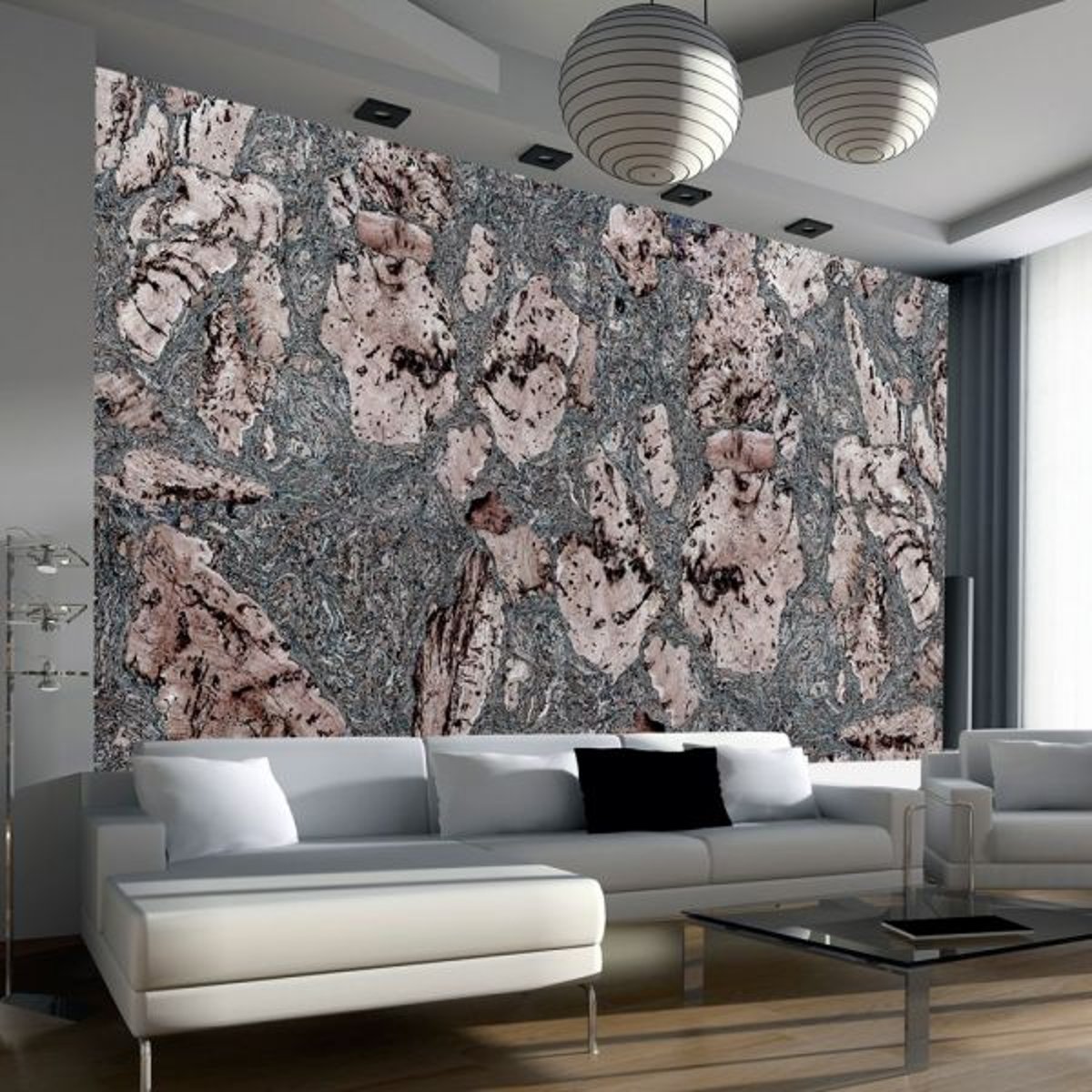 Papier peint intissé panoramique Grey stopper gris / argent, EDEN