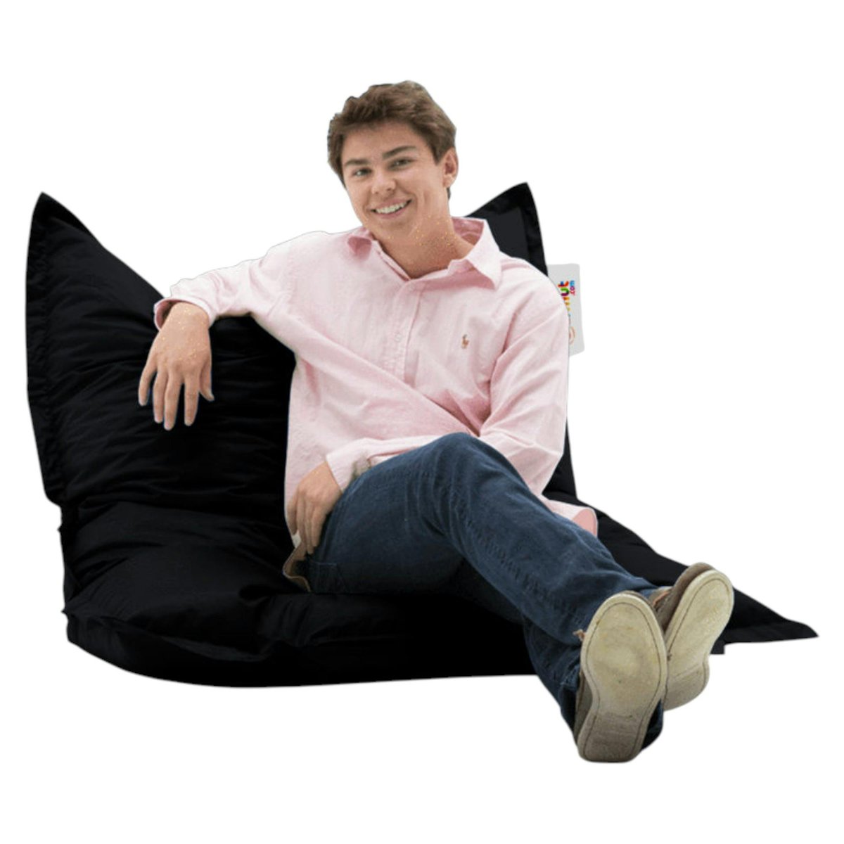 Coussin pouf de jardin 100x100 imperméable ARTA noir, PIER IMPORT