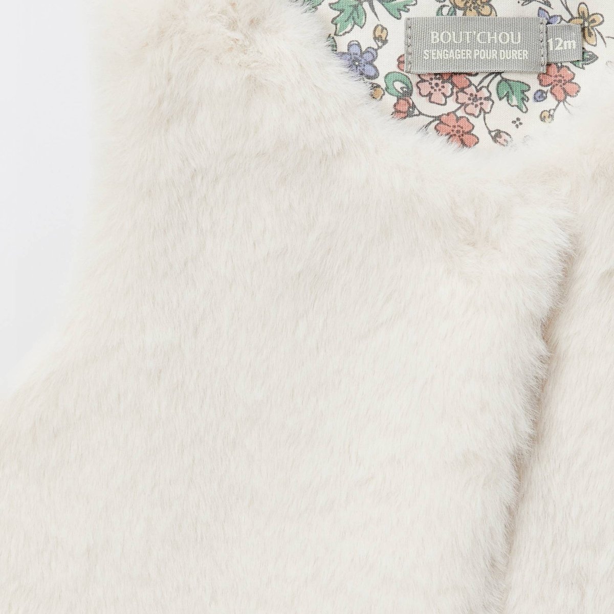 Gilet sans manches uni en imitation fourrure naturel, BOUT'CHOU